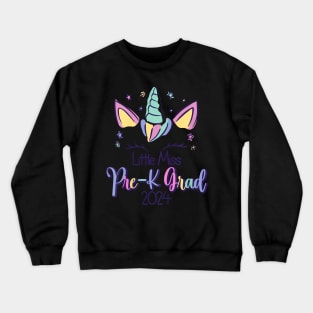 Kids Little Miss Pre K Grad Preschool Prek Graduation 2024 Crewneck Sweatshirt